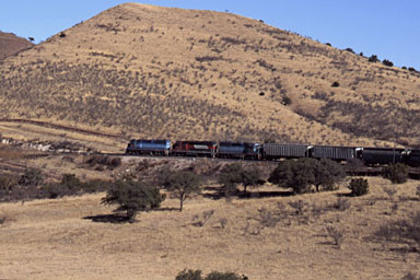 Front of freight in the hills between Cuahtemoc and Chihuahua