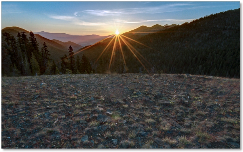 sunrise from ridge at trailhead