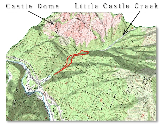map of Little Castle Creek loop