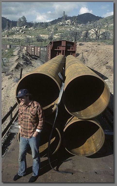 riding a pipe car, Tehachapi Loop, April 1982