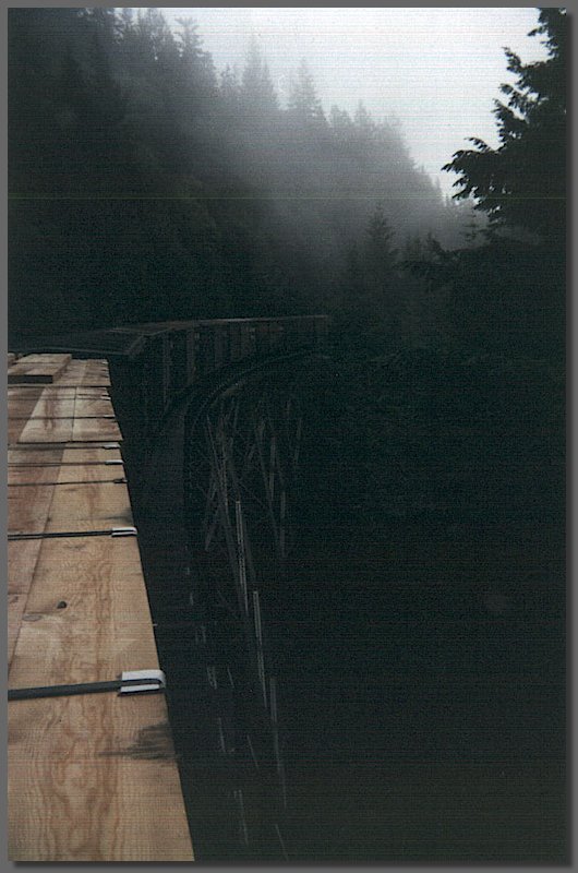 Looking back at trestle - Siskiyou Line